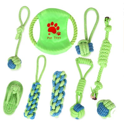 Molar supplies cotton rope toy cat and dog rope knot toy dog bite cleaning tooth toy set