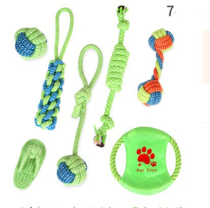 Molar supplies cotton rope toy cat and dog rope knot toy dog bite cleaning tooth toy set