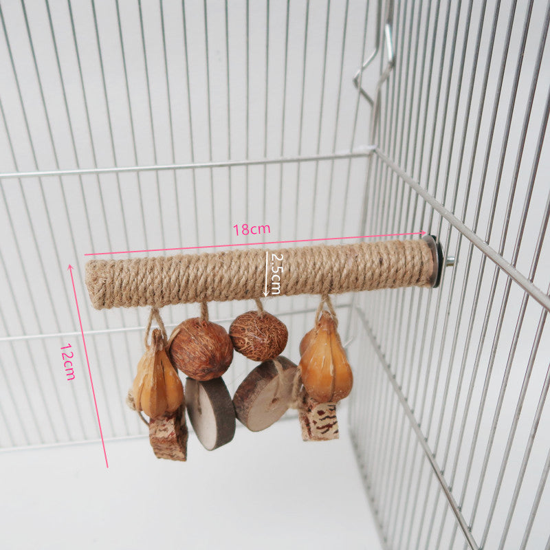 Parrot Supplies Stand Rod Hemp Rope Braided Bird Toy