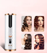 Rechargeable Automatic Hair Curler Women Portable Hair Curling Iron LCD Display Ceramic Curly Rotating Curling Wave Styer