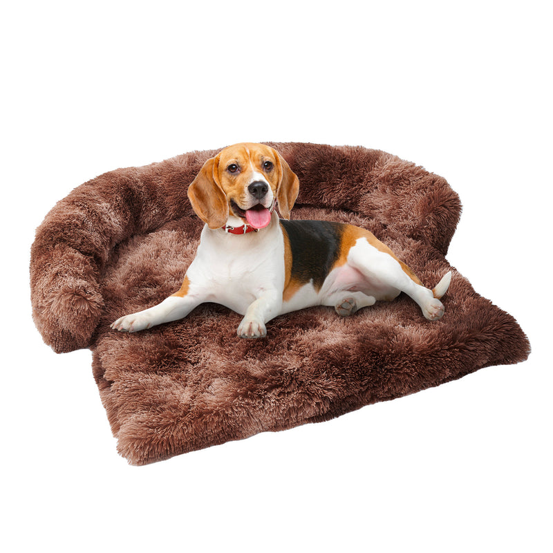 Dog Couch Bed Mat - Fluffy Plush Dog Sofa Bed With Blancket ,Pet Furniture Protector With Removable Washable Cover For Medium And Large Dogs, For Indoor, Outdoor, And Car Use