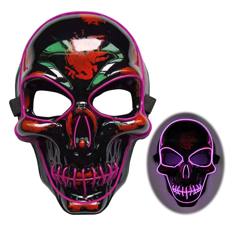 Halloween Skeleton Mask LED Glow Scary Mask