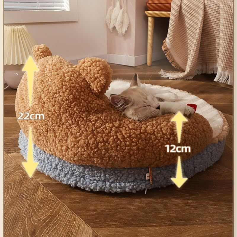 Cat Bed Furniture Washable Cozy Cat Warm Pad For Cats Dogs Pets Cat Bed High Backrest All Seasons Hug Design