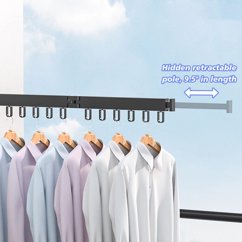 Drying Rack Clothing Wall Mounted, Clothes Drying Rack, Retractable Clothesline Indoor, Laundry Room Organization, Space-Saver, Collapsible Clothes Hanging Rack