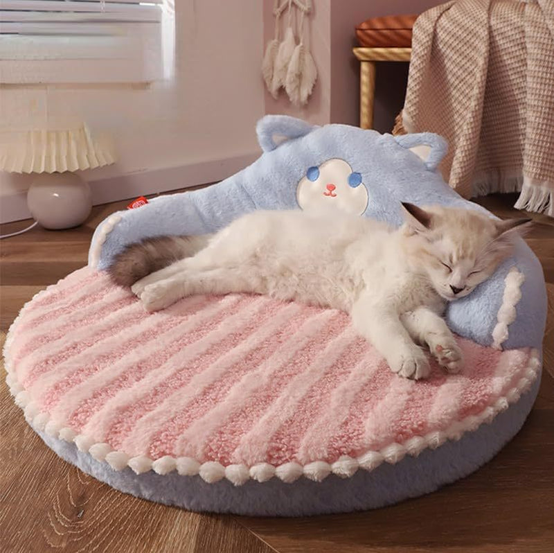 Cat Bed Furniture Washable Cozy Cat Warm Pad For Cats Dogs Pets Cat Bed High Backrest All Seasons Hug Design